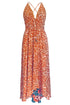 Caroline "UV Floral II" Reversible Silk Georgette Maxi Dress